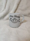 VINTAGE I Love GRANDPA MUG 1970'S Small Coffee Cup MILK GLASS Mug