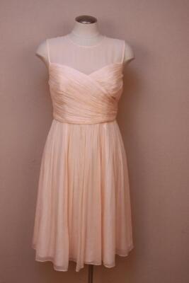 JCrew Silk Chiffon Clara Dress 10P Soft Peach cocktail party bridesmaid $275