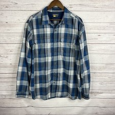 Eddie Bauer Mens Long Sleeve Button Down Shirt Size XL Blue Plaid