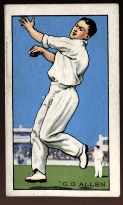 Tobacco Card, Gallaher, CHAMPIONS, 2nd, 1935, GO Allen, Cricket, #11