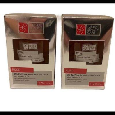 Global Beauty Products Rose Gel Face Mask with Applicator 2 Piece Set