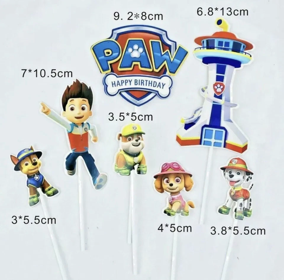 7PCS Paw Patrol Cake Topper Party Supplies Kids Birthday Decoration - image 4 of 4