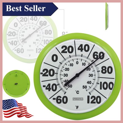 Shatterproof Indoor/Outdoor Thermometer with Wide Temperature Range - 8-Inch