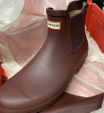 Hunter Original Chelsea Men's Rubber Rain Boot Brown Sz 12 NEW!