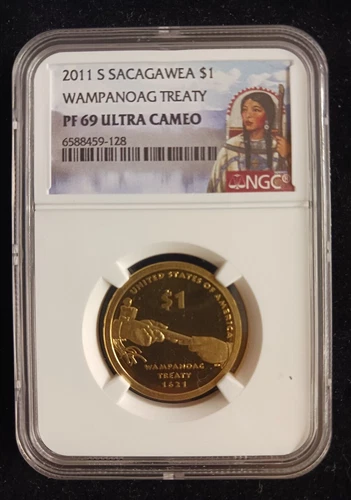 2011(S) NGC PF 69 ULTRA CAMEO WAMPANOAG TREATY Sacagawea Dollar Coin