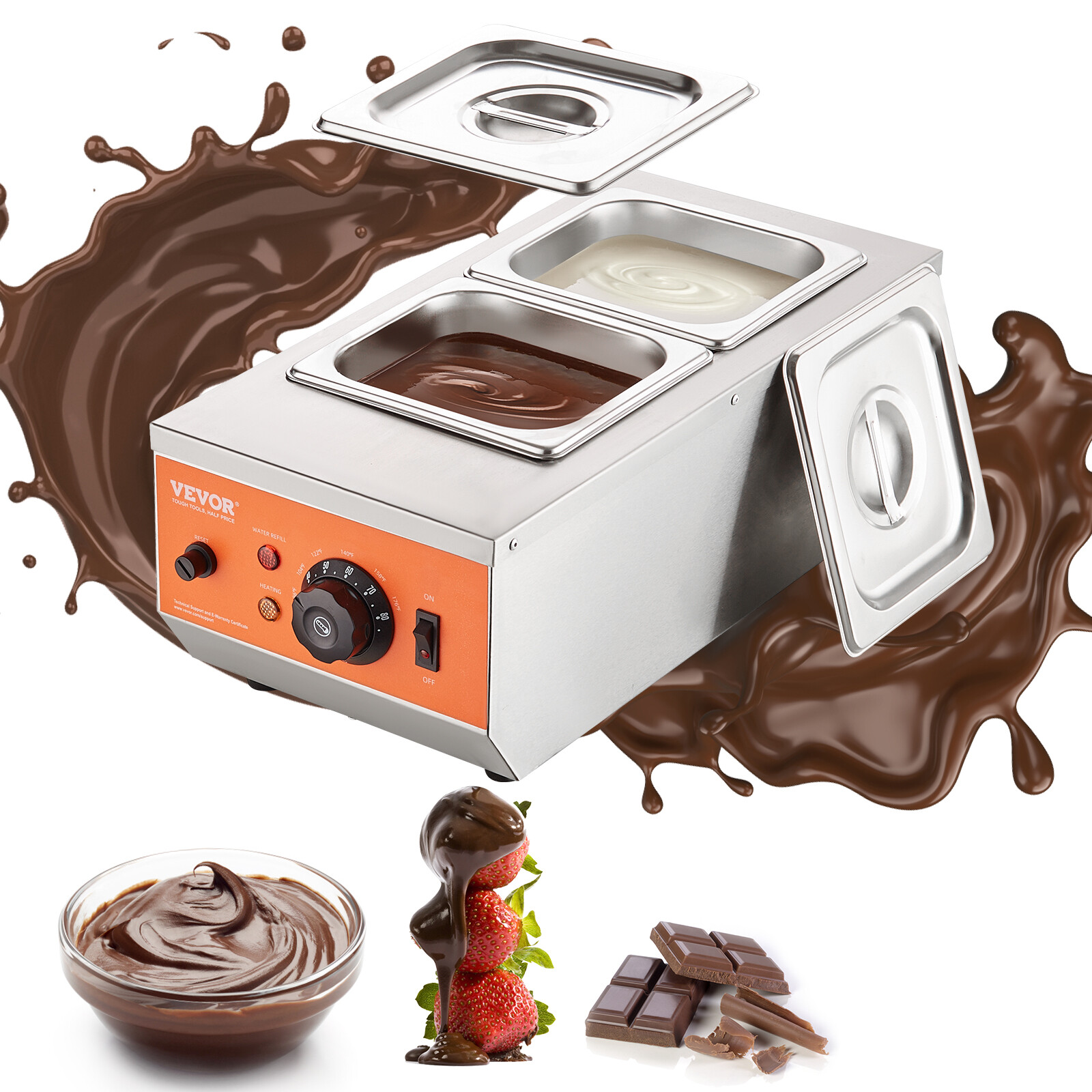 Chocolate Tempering Machine,Stainless Steel,3 Tanks