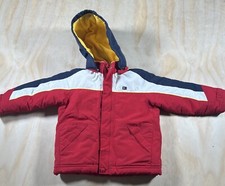 A4003 VTG Y2K Tommy Hilfiger Colorblock Logo Hooded Full Zip Jacket Size 3T