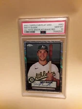 2021 Topps Chrome Platinum Anniversary Wave Refractor AU Matt Olson PSA 10~Pop 3
