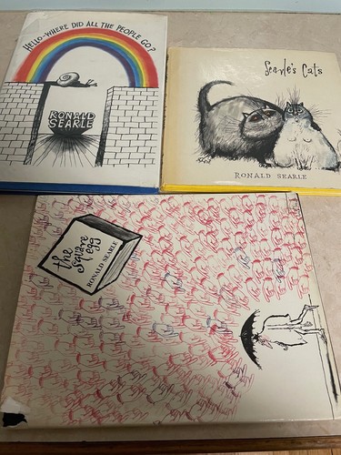 3 Ronald Searle Books - Searle's Cats, The Square Egg, All the People - 第 1/12 張圖片