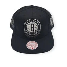 Mitchell & Ness Brooklyn Nets Drop It Black Adjustable Snapback Hat Cap