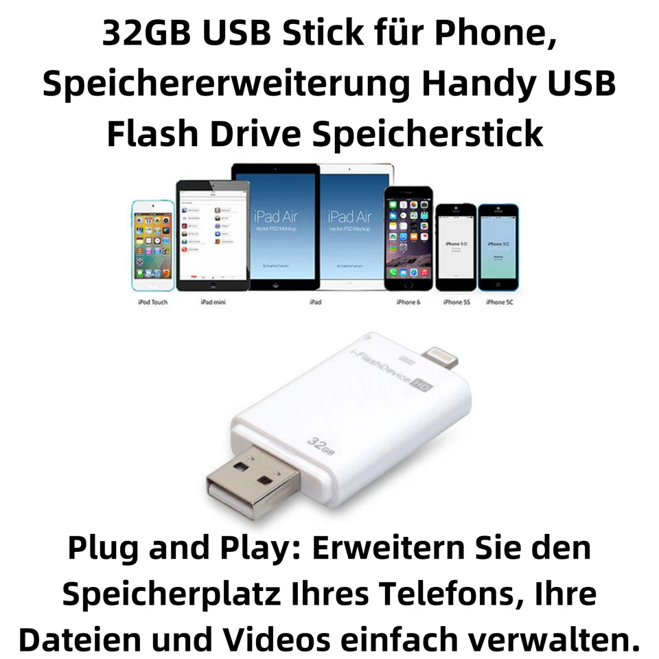 P06C 32GB USB Stick Photo Memory Expansion Driver for Phone - Image 2 of 4