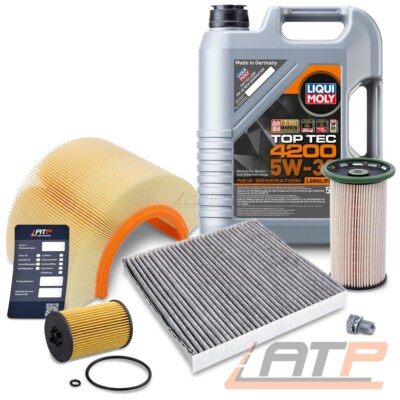 INSPEKTIONSPAKET +5l LIQUI MOLY FÜR AUDI A3 SKODA VW GOLF 7 TOURAN 1.6 2.0 TDI
