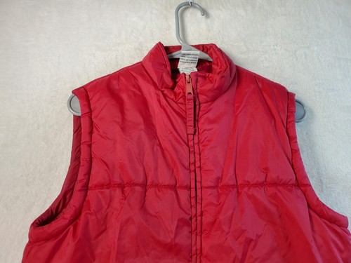 Looney Tunes Vest Youth Large Red 100% Nylon Pockets Sleeveless Logo Full Zipper - Picture 4 of 8