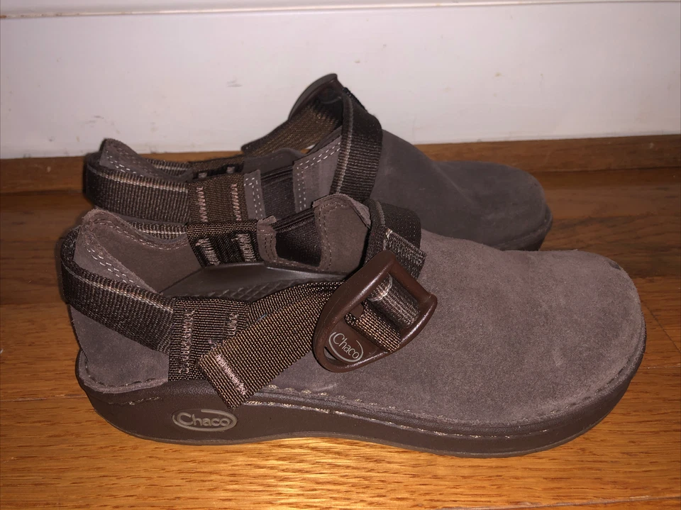 Zapatos cómodos sin cordones de cuero marrón Chaco Pedshed Gunnison Kuds talla 2 Foto 3 de 4