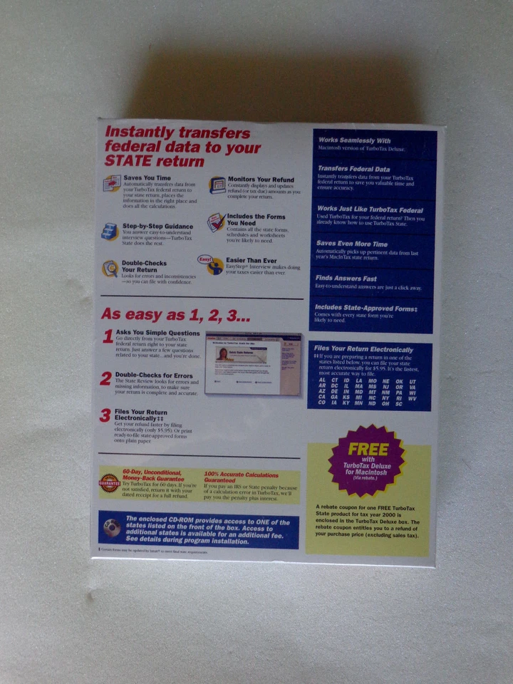 Quicken TurboTax State Return (Tax Year 2000) for Mac - Image 3 of 3