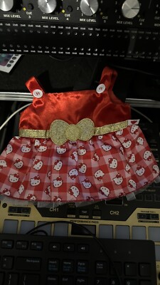 Build A Bear Clothes Hello Kitty Holly Jolly Christmas 2023 Red Dress  NWT