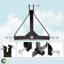 3 Point 2 Receiver Trailer Hitch Category 1 Tractor Tow Hitch Drawbar Adapter