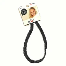 Scunci Beaded Stretch Headbands 3 Piece Set  ~ 1 Dark Blue & 2 Black New 