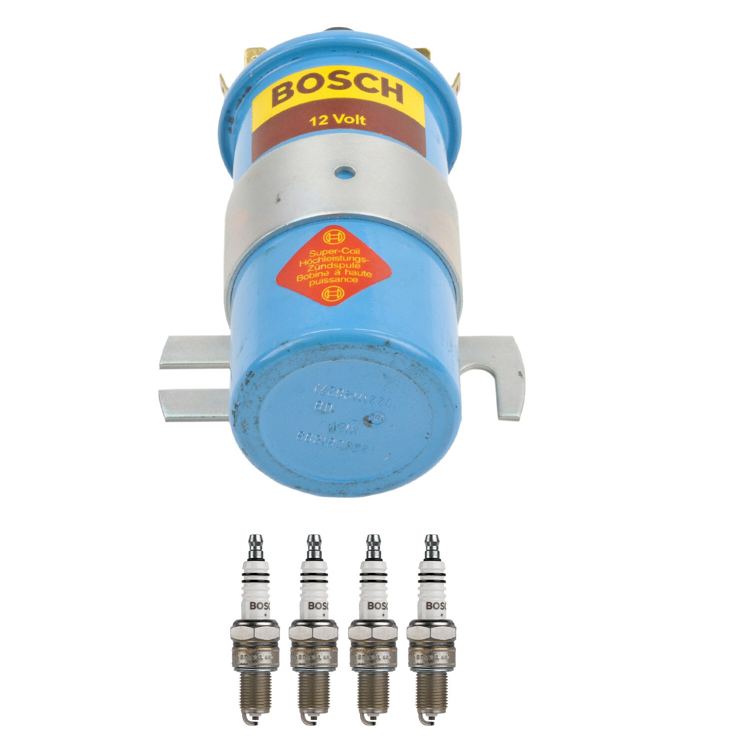 Bosch Ignition Coil 4 Nickel Spark Plug Kit For Marina 131 MGB Beetle R12 L4 H4