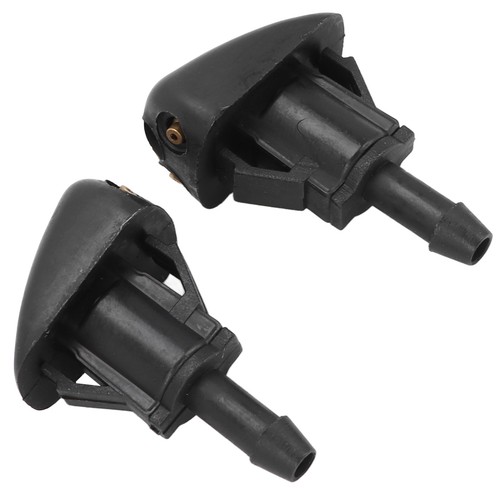 .* 2pcs Front Windshield Nozzle Black ABS High Windscreen Washer Jet For - Picture 2 of 12