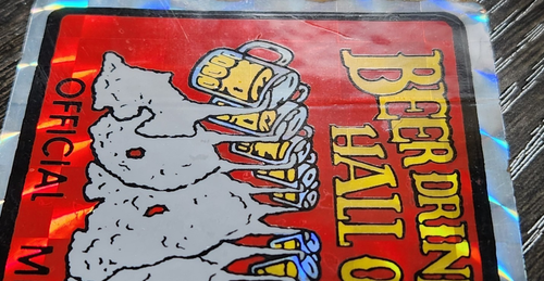 Vintage BEER DRINKER'S HALL OF FOAM Prism Vending Machine Sticker 1980s - Picture 11 of 15