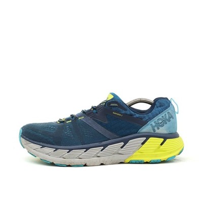 Hoka One Herren Gaviota 2 Sportschuh Blau Gelb Textil Stabil Laufschuh EU 46