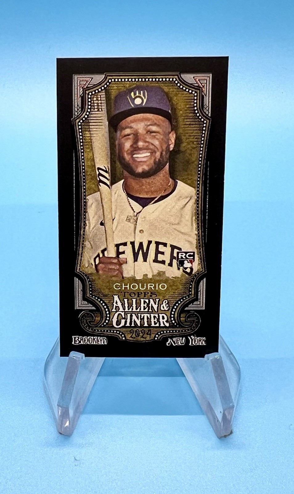 2024 Topps Allen & Ginter #276 Jackson Chourio Mini Black Border RC Brewers
