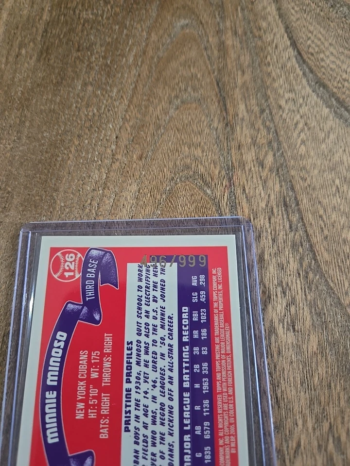 Minnie Minoso #d /999 SP 2005 TOPPS PRISTINE The Negro Leagues #126 Cubans 12C - Image 3 of 3