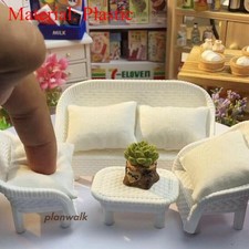 1Set 1:12 Scale Dollhouse Miniatures Furniture Sofa Pillow Flowerpot Kit Plastic