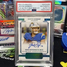 2021 Flawless Justin Herbert Flawless Achievements Emerald Roy 🔥white box 1/1🔥