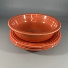 Set Of 2 Fiesta Salad Plates Salmon 7” & 1 Soup Bowl 7”x2” Fiestaware USA HLC