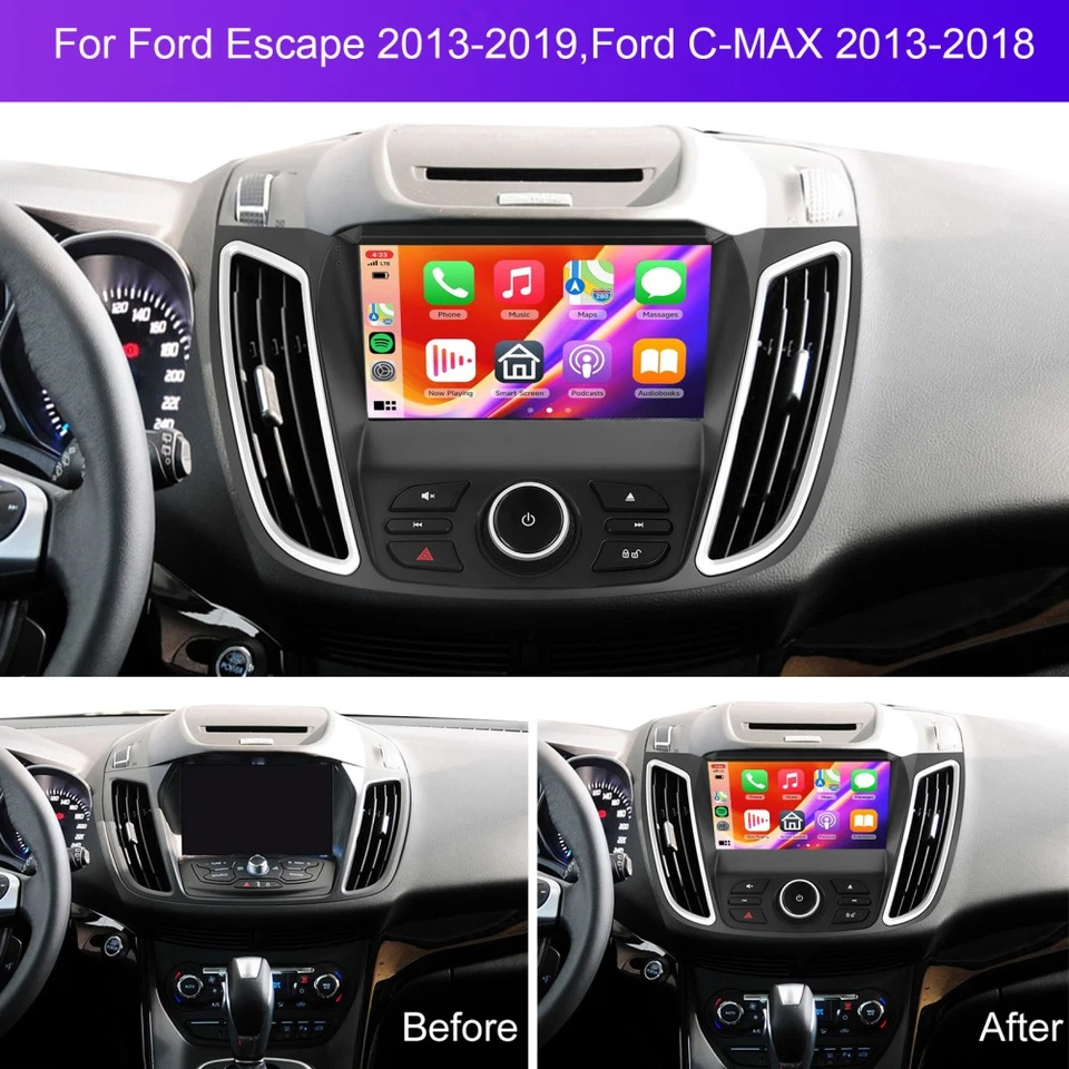 Rádio estéreo automotivo 9" para Ford Escape 2013-2019 C-MAX Android 15.0 GPS WIFI 2+64GB - Imagem 4 de 4