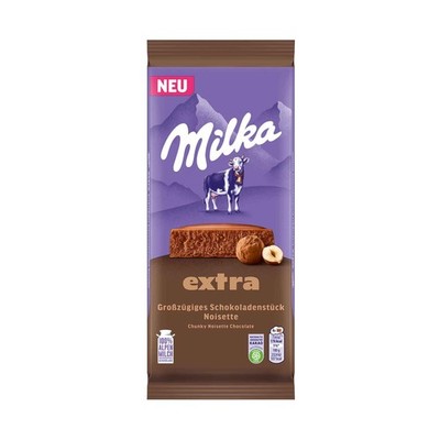 Milka EXTRA Noisette Schokoladentafel mit Haselnussmasse Packung 190g