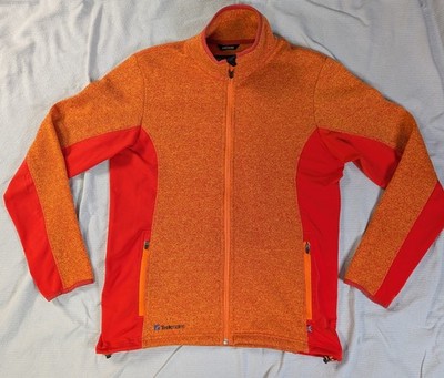 Trek Mates Retro Colorblock Fleece Jacke Orange Rot Patagonia Style Herren M