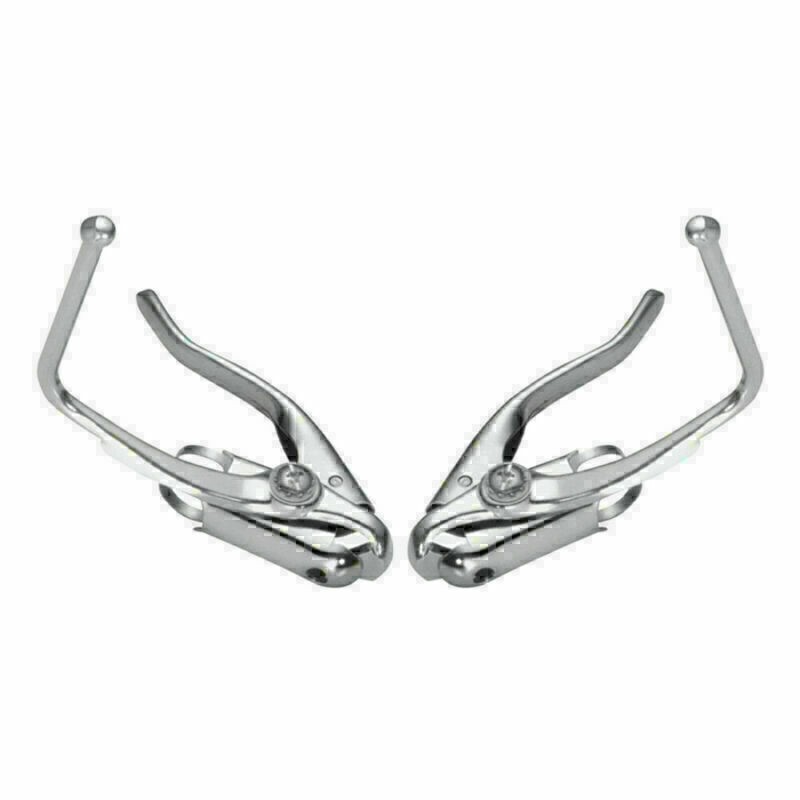 1Pair Aluminum Alloy Road bike Silver Handle Brake Lever for C Brake and V Brake