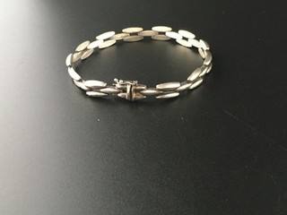 Beautiful Vintage Italian 925 sterling silver link bracelet 16.28g 8.2” long