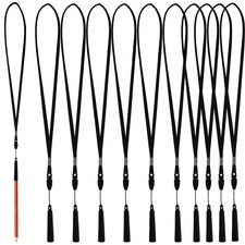 10 Anti-Lost Necklace Lanyard with Elasticity blackAnti-Lost Silicone Rubber ...