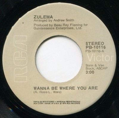 Zulema - Wanna Be Where You Are / No Time Next Time (7'', Gre)