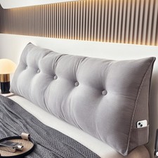 Large Triangular Wedge Lumbar Pillow Backrest Cushion Bolster Corduroy Headboard