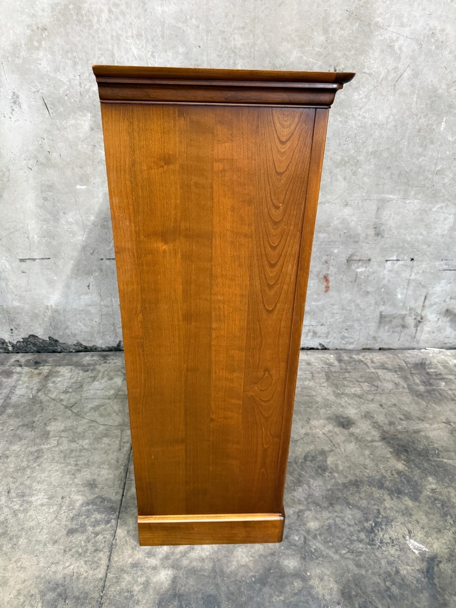 Vintage Grange French Cherry Armoire Cabinet w/ Drawer & Double