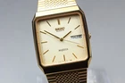 Vtg.1985[N MINT] SEIKO MAJESTA 9063-5020 Tank 29mm Gold Quartz Men's Watch JAPAN
