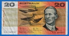 Australia $20 1974-1994 P-45d Johnston & Stone  Circulated Note VJS 269337