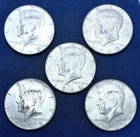 1969-D (5) Kennedy 40% Silver Halves,  5 coin lot