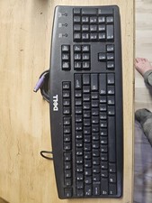 Dell SK-8110 PS2 Wired QWERTY Keyboard Black Vintage
