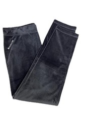 Chico's Zenergy Black Velour Zip Pocket Pants 1/M 8-10 Athleisure Casual New