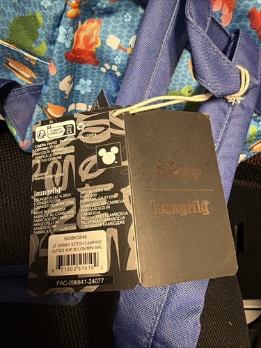 NWT Disney Stitch Loungefly Mini Backpack Camping Adventure wdbk3646 - Picture 5 of 9