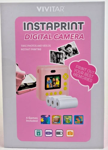 Vivitar 45379IC - PINK InstaPrint Digital Camera 12MP - Pink KidzCam Kids Tech