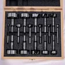 Fisch 16-Piece Wave Cutter Evolution Forstner Bit Set with Wooden Box (Imperial)