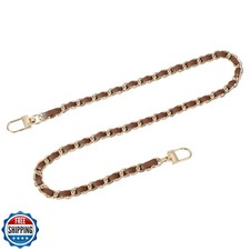 uxcell Purse Chain Strap, 24" Leather Iron Flat Chain Strap Handbag Chains Pu