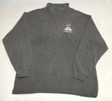 VTG Walt Disney World Mens 1/4 Zip Pullover Gray Fleece Size Large Made In USA